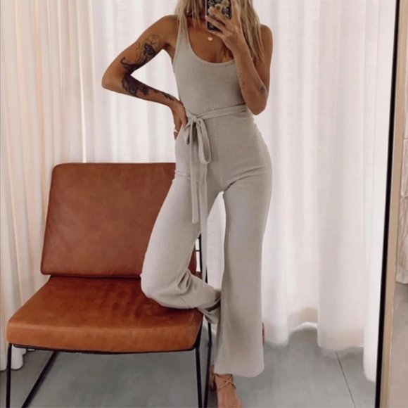 Princess Polly Pants - Princess Polly Ribbed Callie Jumpsuit Size 8